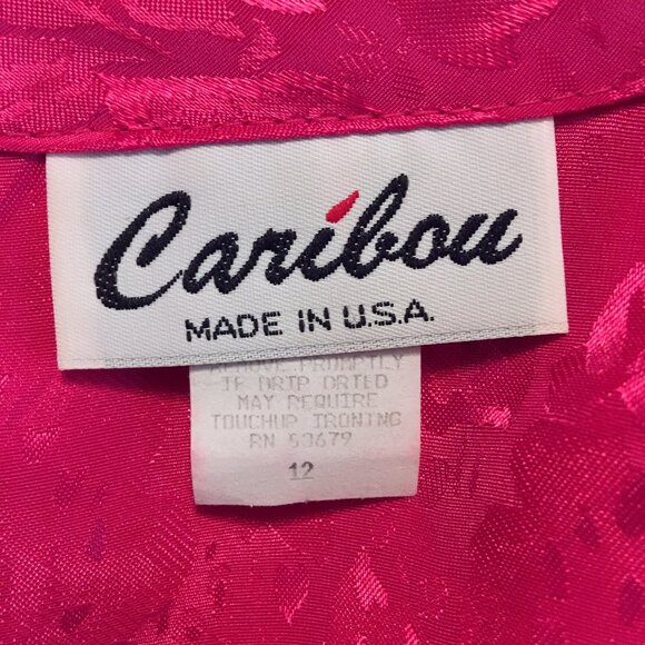 Vibrant Hot Pink Vintage 80s Secretary Button Up Blouse - Picture 4 of 6